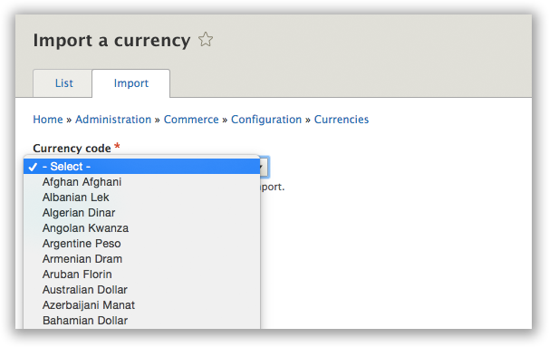 Importing currency